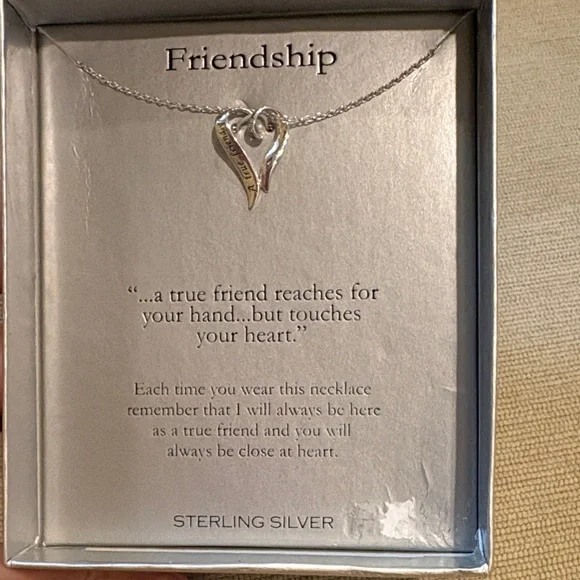 Silver Heart Friendship Necklace - Picture 2 of 2
